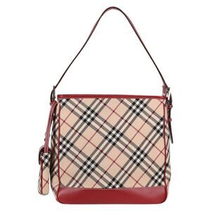 Burberry Nova Check Beige Canvas Shoulder Bag (Pre-Owned)